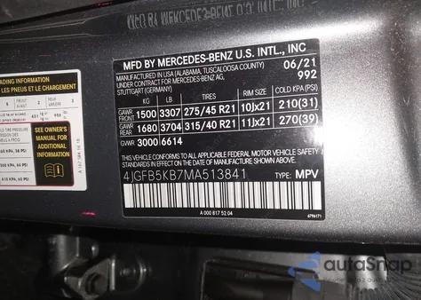 2021 Mercedes-Benz Gle 450 4Matic from USA, damaged, VIN 4JGFB5KB7MA513841